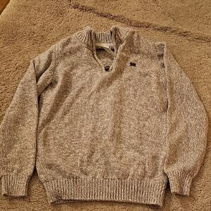 Carter's Boy's Tan & White Half Zip-Up Sweater